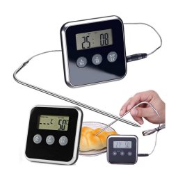 LCD hőmérő hőszondával és időzítővel