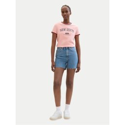 Tom Tailor Denim Farmer rövidnadrág 1041242 Kék Mom Fit
