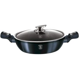Berlinger Haus Lábas fedővel alacsony 24cm alu 3 rétegű márvány bevonattal Aquamarine Collection BH/6165 Kifutó termék!