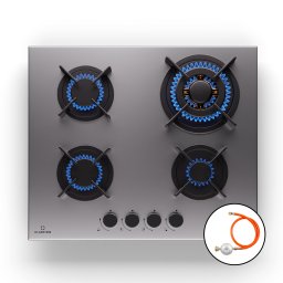Klarstein Goldflame 4 gázfőzőlap 4 égővel, önálló, földgáz/propán, rozsdamentes acél (CP11-Goldfl-4-SS)