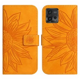 ART SUN FLOWER Pénztárca tok szíjjal Motorola Moto G72 sárga