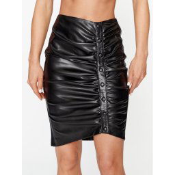 KARL LAGERFELD Műbőr szoknya 236W1200 Fekete Slim Fit