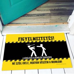 Vicces lábtörlő - Figyelmeztetés