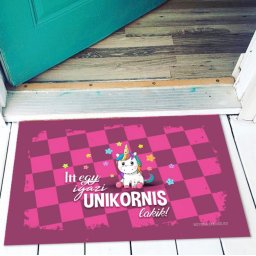 Vicces lábtörlő - Itt egy igazi unikornis lakik Lábtörlő