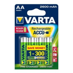 Tölthető elem, AA ceruza, 4x2600 mAh, előtöltött, VARTA Professional Accu