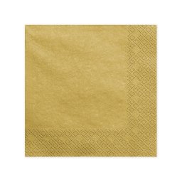 Szalvéta, 20 DB, 33X33 CM, 3 rétegű, arany