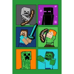Minecraft Fight Badges szuper puha polár takaró 100x150cm