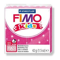 FIMO Gyurma, 42 g, égethető, FIMO "Kids", glitteres rózsaszín