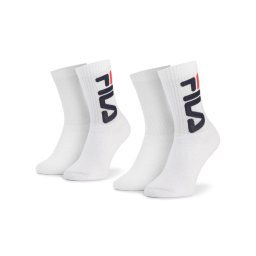 Fila 2 pár hosszú szárú unisex zokni F9598 Fehér