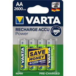 VARTA Tölthető elem, AA ceruza, 4x2600 mAh, előtöltött, VARTA "Power"