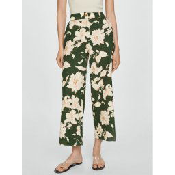 Mango Szövet nadrág Red 67057122 Khaki Regular Fit