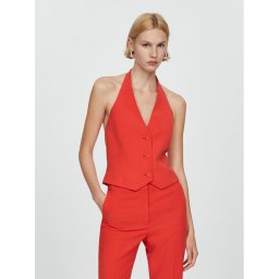 Mango Öltönymellény Tempo 67085726 Piros Slim Fit