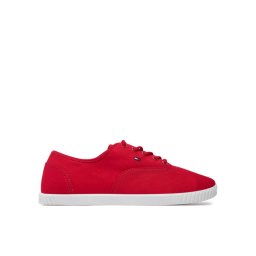 Tommy Hilfiger Teniszcipő Canvas Lace Up Sneaker FW0FW07805 Piros