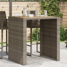 vidaXL szürke polyrattan kerti bárasztal akácfa lappal 105x80x110 cm
