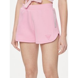 Guess Szövet rövidnadrág Kiara V4GD16 FL04P Rózsaszín Regular Fit