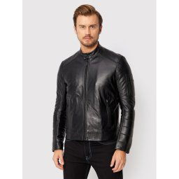 KARL LAGERFELD Bőrkabát 555080 523406 Fekete Regular Fit