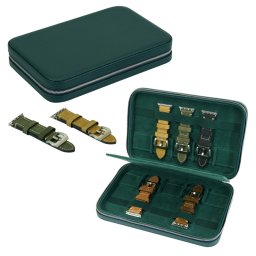 TEXTILBŐR ÓRATARTÓ DOBOZ, ÓRADOBOZ 1 ÓRÁNAK, KÉK