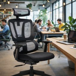FAMORA ergonómikus operatív forgószék hálós háttámlával, deréktámasszal, fejtámlás kivitelben és állítható karfával