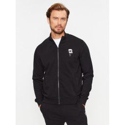 KARL LAGERFELD Pulóver Sweat Zip 705895 500900 Fekete Regular Fit