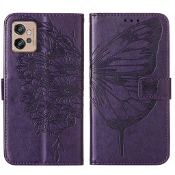 ART BUTTERFLY Pénztárcahuzat Motorola Moto G32 sötétlila