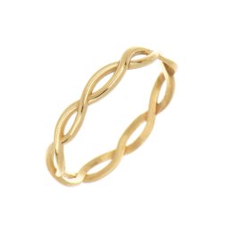Kő nélküli fonott sínes gyűrű, 14 kt arany #60-as méret
