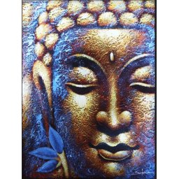 Buddha festmény - Arany Arc Lótusz Virággal