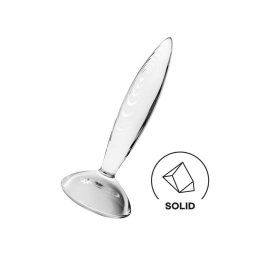 Satisfyer Sparkling Crystal - bordázott üveg dildó (átlátszó)