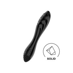 Satisfyer Dazzling Crystal 1 - kétvégű üveg dildó (fekete)