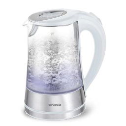 Orava VK-4017 W vízforraló, 2200 W, 1,7 l, üveg, LED háttérvilágítás, automatikus kikapcsolás, fehér színű