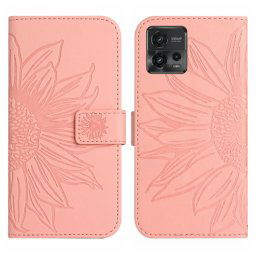 ART SUN FLOWER Pénztárca tok szíjjal Motorola Moto G72 rózsaszín
