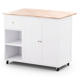 Blumfeldt Etsu, tálalókocsi, kihúzható munkalap, 2 fiók, 2 ajtó, 2 polc, görgők rögzítőfékkel, tárolóhely, egyszerű tisztítás (ST6-ETSU-2Türen)