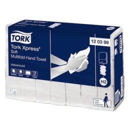 TORK Kéztörlő, Interfold, 2 réteg, 136 lap, H2 rendszer, Advanced, TORK "Xpress Soft Multifold", fehér