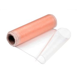Egyszínű organza dekorációs textil, 21cm széles, 9m, 720927, lazacrózsaszín