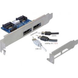 Slot kivezetés 2x SATA -> 2x USB 2.0/ eSATA