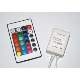 Fényerőszabályzó és vezérlő IR távirányítóval RGB LED szalaghoz , 12VDC 6A/72W (2A/24w/szín) / 24VDC 6A/144W (2A/48w/szín , 12 V DC, LUM30-3200121