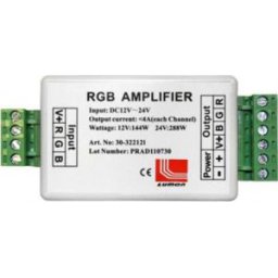 Jelerősítő RGB LED szalaghoz 12VDC 12A/144W (4A/48w/szín) / 24VDC 12A/288W (4A/96w/szín) , 12 V DC, LUM30-322121