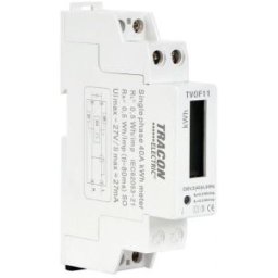 LCD kijelzésű fogyasztásmérő, közvetlen, 1 fázisú, 1 modul 230VAC / 5(40)A