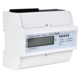 LCD kijelzésű fogyasztásmérő, közvetlen, 3 fázisú, 7 modul 400VAC / 10(100)A