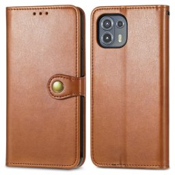 LEATHER BUCKLE Pénztárca Motorola Edge 20 Lite barna