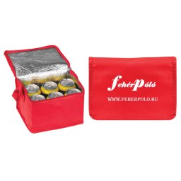 Emblémázott Non-woven hűtőtáska, Piros