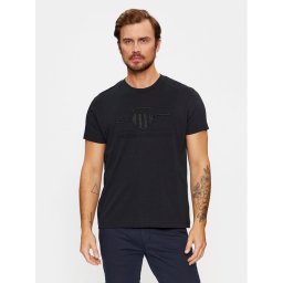 Gant Póló Reg Tonal Shield Ss 2003140 Fekete Regular Fit