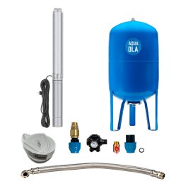 Házi vízmű búvárszivattyúval 3" IPRO 1-20/80l - RTS homoktűrő kút szivattyú hidrofor tartállyal