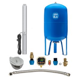 Házi vízmű búvárszivattyúval 3" IPRO 1-20 / 100l - RTS digitális nyomáskapcsolóval, kútvízhez, hidrofor tartály