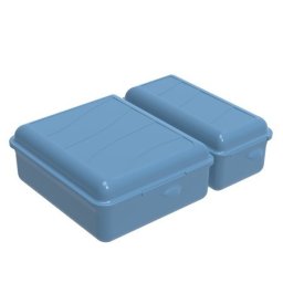 Rotho Snack Fun 1,05 + 0,55 literes műanyag, két rekeszes ételtartó doboz - kék