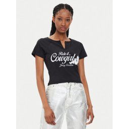 Juicy Couture Póló Ride A Cowgirl JCWCT23333 Fekete Slim Fit