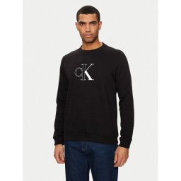 Calvin Klein Jeans Pulóver Monologo J30J326034 Fekete Regular Fit