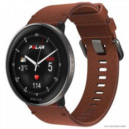 Polar Ignite3 Titanium Sun-Kissed Bronze Barna Bőrszíjjal pulzusmérő óra