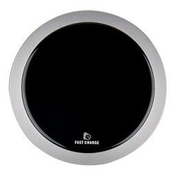 All New, vezeték nélküli töltő, ultra vékony, telefonhoz, ezüst, 5/9V, 10W, túlmelegedés elleni védelem, Qi