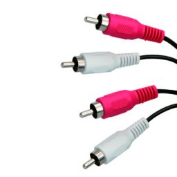Audiokábel 2x CINCH hím – 2x CINCH hím, 1,5 m, fekete, Logo blister, KIÁRUSÍTÁS