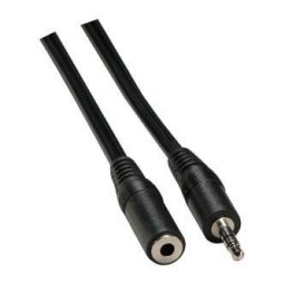 Audió hosszabbító kábel Jack (3.5mm) hím - Jack (3.5mm) női, 3m, fekete, Logo